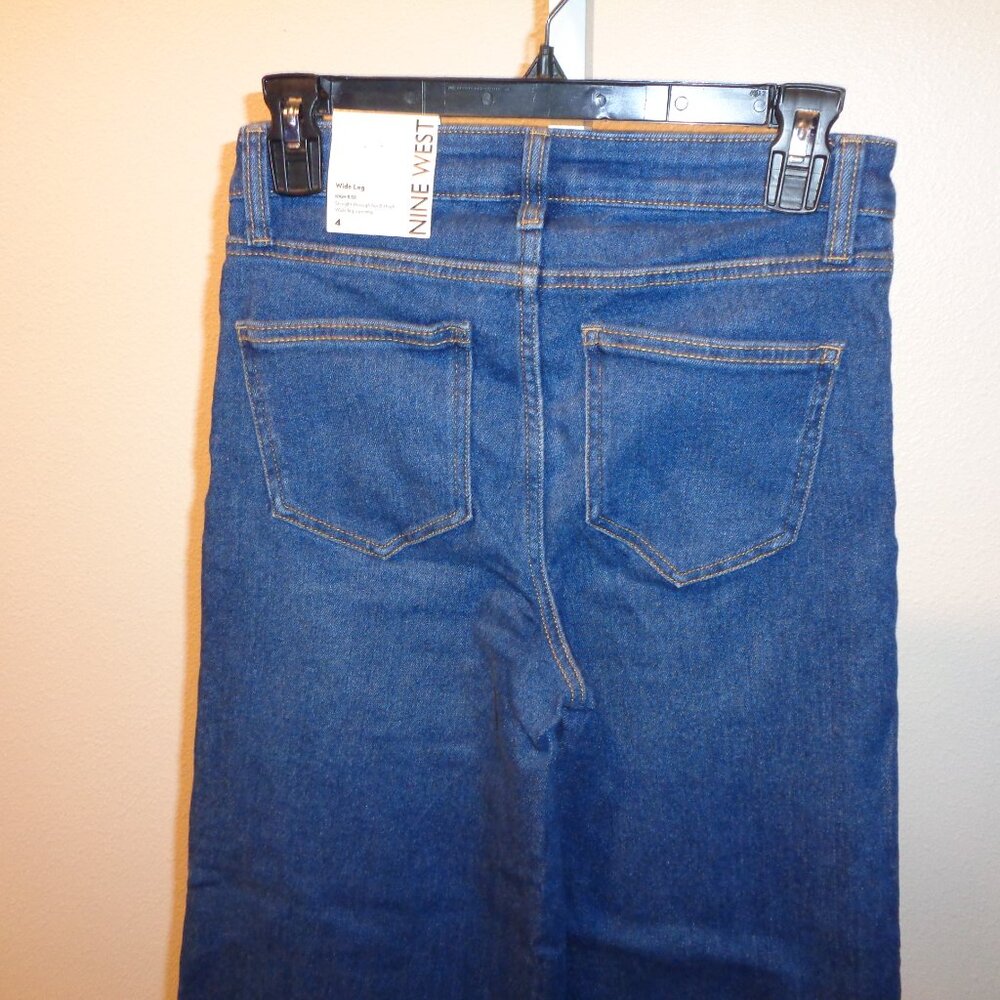 Nine West Wide Leg High Rise Jeans size 4 NWT Style WW93D049RS1 - Picture 4 of 12